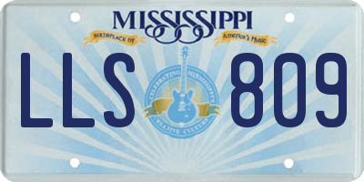 MS license plate LLS809