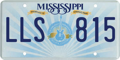 MS license plate LLS815