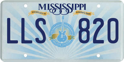 MS license plate LLS820