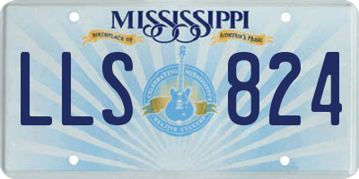 MS license plate LLS824