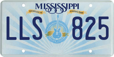 MS license plate LLS825