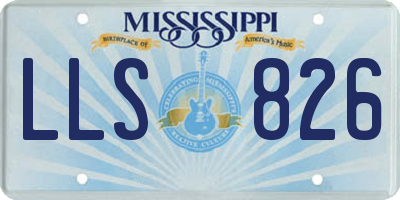 MS license plate LLS826