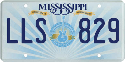 MS license plate LLS829