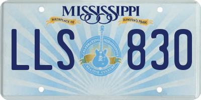 MS license plate LLS830