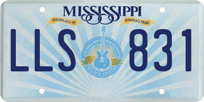 MS license plate LLS831