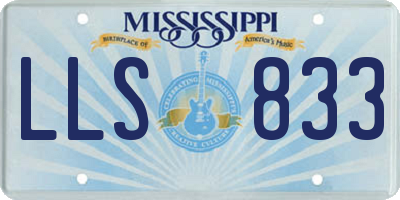 MS license plate LLS833