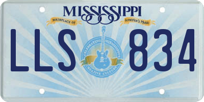 MS license plate LLS834