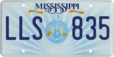 MS license plate LLS835