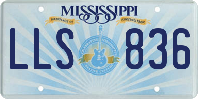 MS license plate LLS836