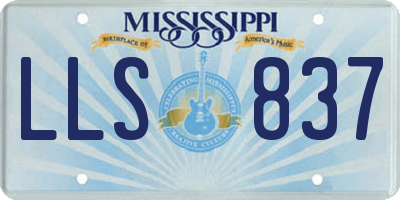 MS license plate LLS837
