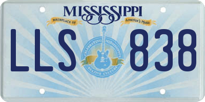 MS license plate LLS838