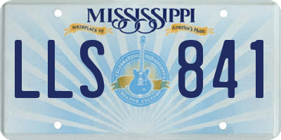 MS license plate LLS841