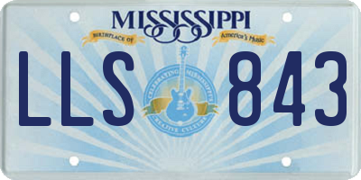 MS license plate LLS843