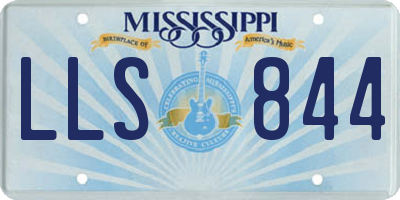 MS license plate LLS844