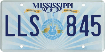 MS license plate LLS845
