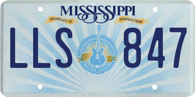 MS license plate LLS847