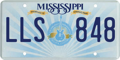 MS license plate LLS848