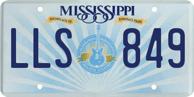 MS license plate LLS849