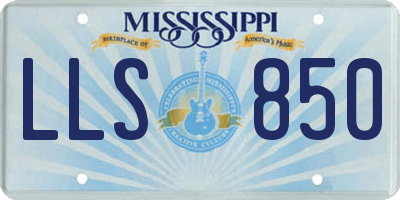 MS license plate LLS850