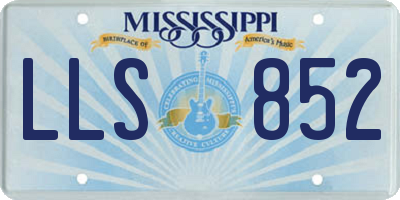 MS license plate LLS852