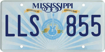 MS license plate LLS855