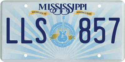 MS license plate LLS857