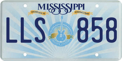 MS license plate LLS858