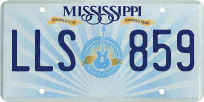MS license plate LLS859