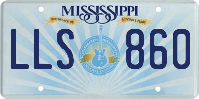 MS license plate LLS860