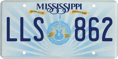 MS license plate LLS862