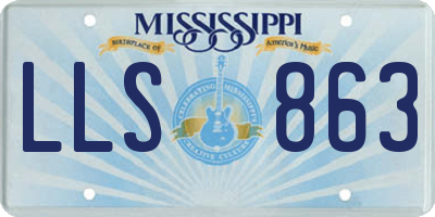 MS license plate LLS863