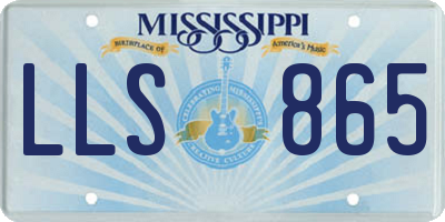 MS license plate LLS865