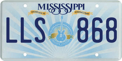 MS license plate LLS868