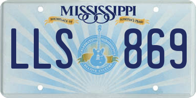 MS license plate LLS869