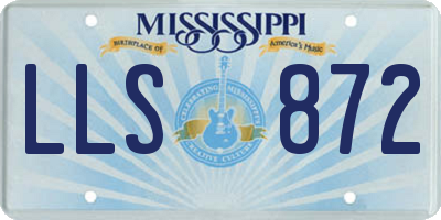 MS license plate LLS872