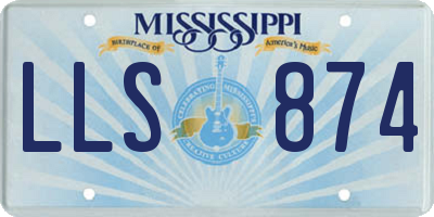 MS license plate LLS874