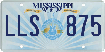MS license plate LLS875