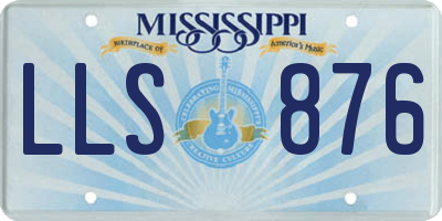 MS license plate LLS876