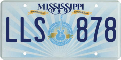 MS license plate LLS878