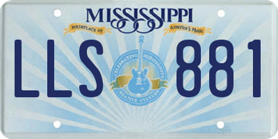 MS license plate LLS881