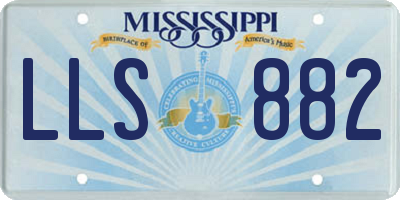 MS license plate LLS882