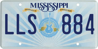 MS license plate LLS884