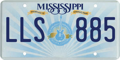 MS license plate LLS885