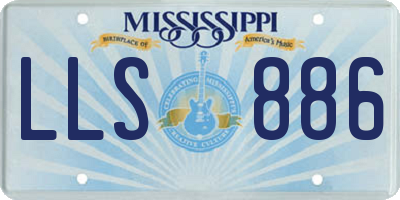MS license plate LLS886
