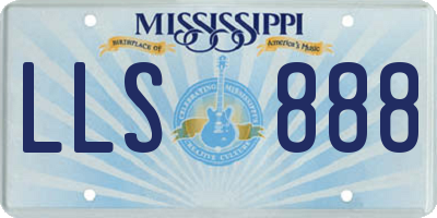 MS license plate LLS888