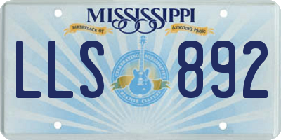 MS license plate LLS892