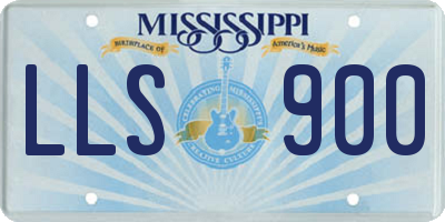 MS license plate LLS900