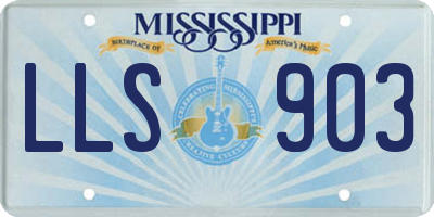 MS license plate LLS903