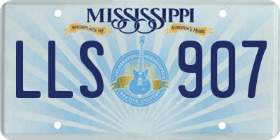 MS license plate LLS907