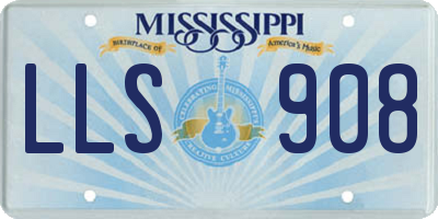 MS license plate LLS908